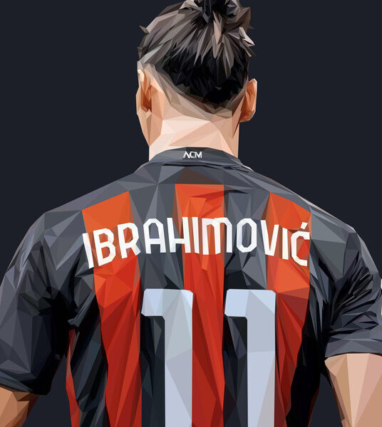 Zlatan Ibrahimovic — AC Milan Low-Poly Poster