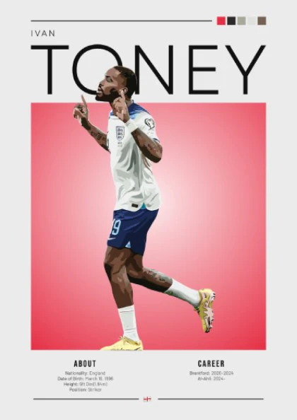 Ivan Toney Poster - England National Team Artwork
