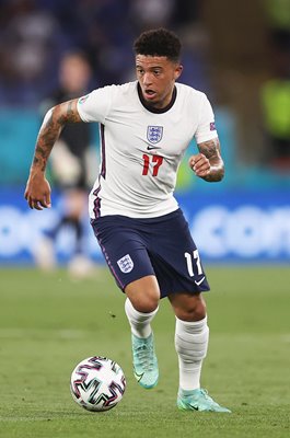 Jadon Sancho England on the ball v Ukraine Rome Euro 2020