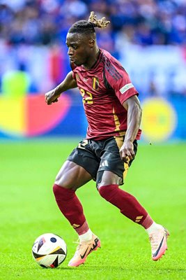 Jeremy Doku Belgium v France Last 16 Dusseldorf EURO 2024