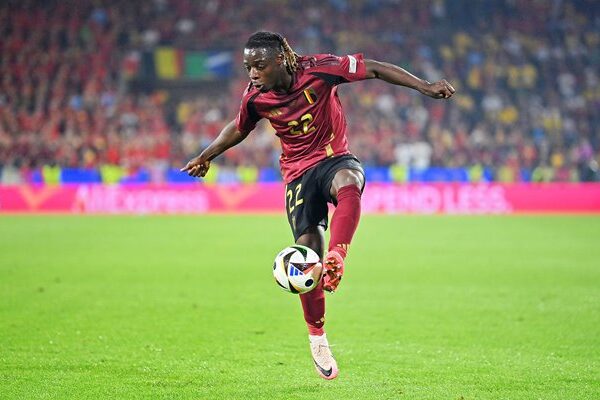 Jeremy Doku Belgium v Romania Group E Cologne EURO 2024
