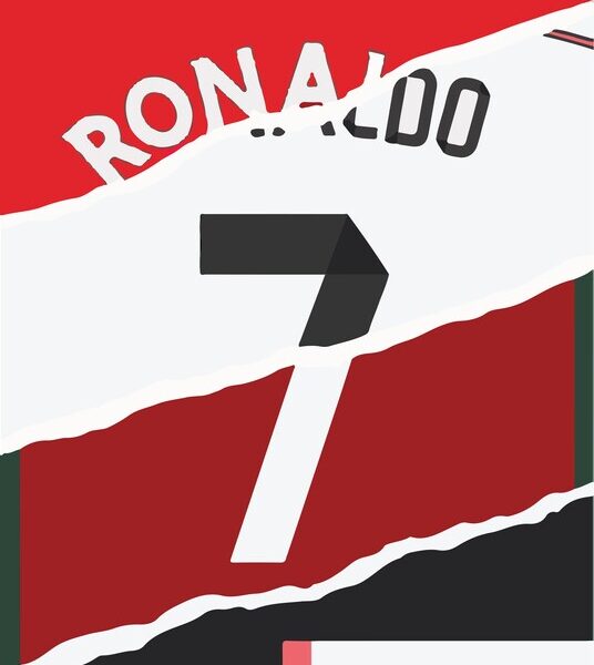Ronaldo — Manchester United No.7 Torn-Paper Poster