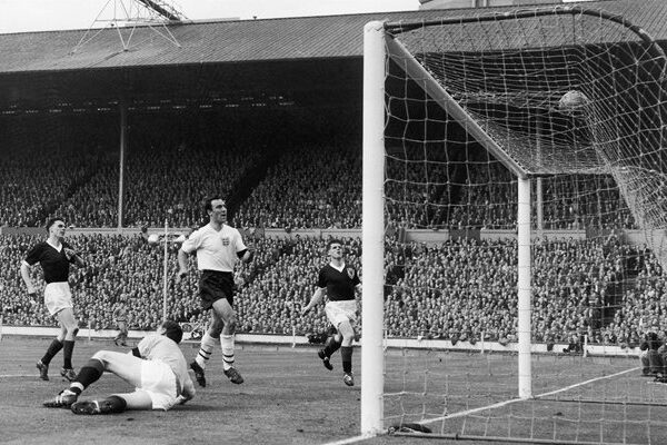 Jimmy Greaves scores England v Scotland Wembley 1961