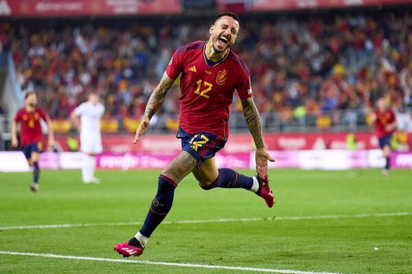 Joselu Spain scores v Norway Group A EURO 2024 Qualifying Malaga 2023