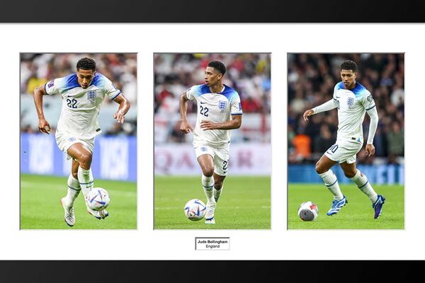Jude Bellingham England Action Triple Collage 2023