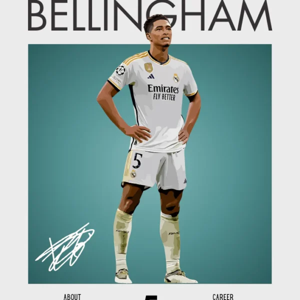 Jude Bellingham Real Madrid Poster - Dynamic Football Star Print
