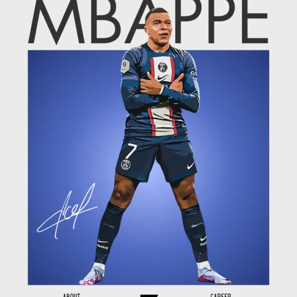 Kylian Mbappé PSG Poster - Premium Football Print for Fans