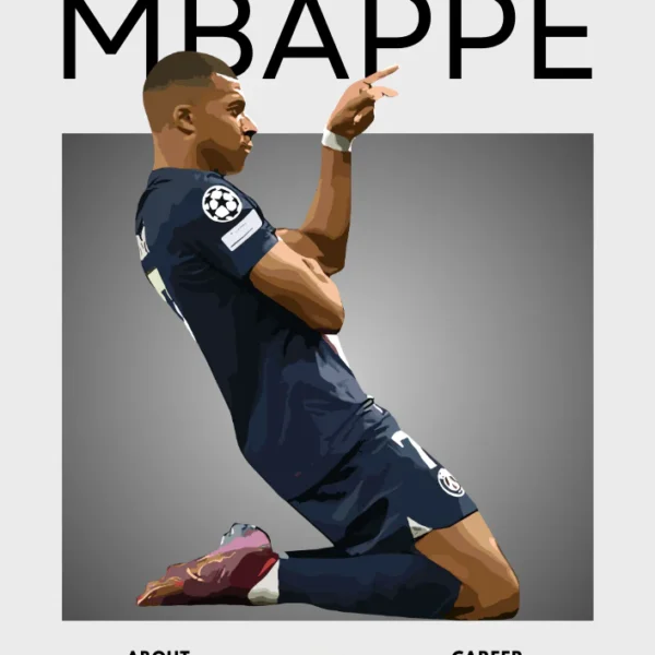 Kylian Mbappé PSG Print - High-Quality Football Poster for Fans