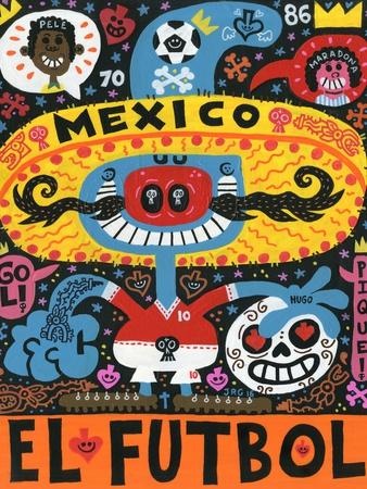 El Futbol Mexico — Folk Art Poster