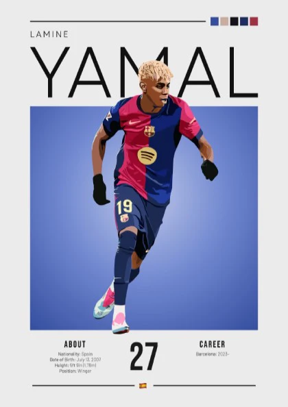 Lamine Yamal Poster - Barcelona Football Art