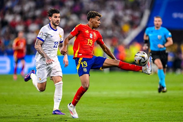 Lamine Yamal Spain v Theo Hernandez France Semi-Final Munich EURO 2024