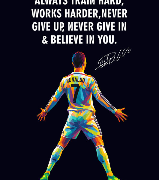 Ronaldo — 'Always Train Hard' Quote Poster