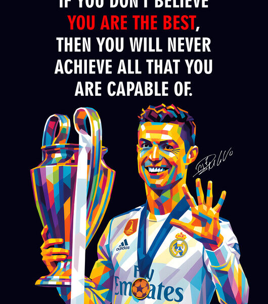 Ronaldo — Trophy 'You Are the Best' Quote Poster