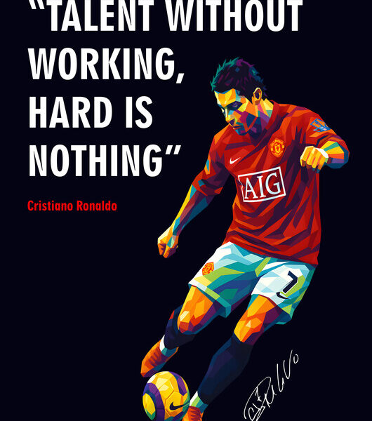 Ronaldo — 'Talent Without Working Hard' Quote Poster