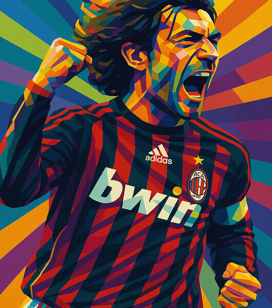 Paolo Maldini — AC Milan Pop Art Poster