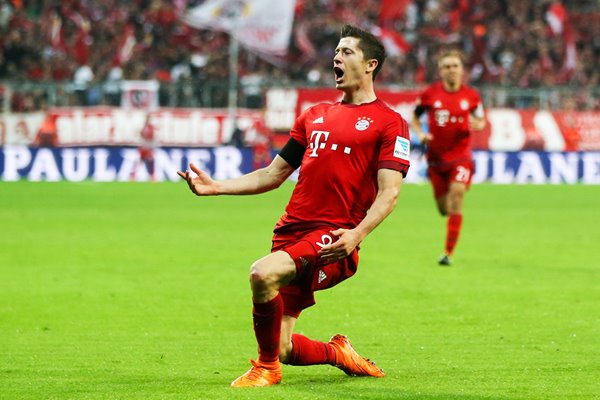 Lewandowski Bayern Munich celebrates goal