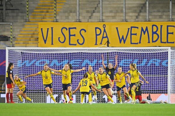 Linda Sembrant Sweden scores winner v Belgium Quarter Final EURO 2022