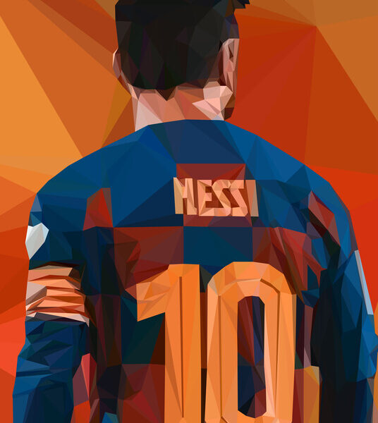 Messi — Barcelona No.10 Low-Poly Poster