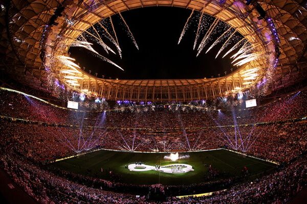 Lionel Messi Argentina lifts World Cup Trophy Lusail Stadium Qatar 2022