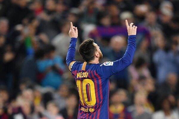 Lionel Messi Barcelona Goal Celebration v Levante La Liga 2019