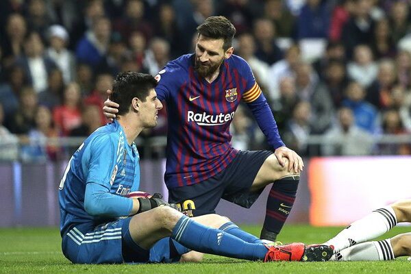 Lionel Messi Barcelona & Thibaut Courtois Real Madrid La Liga 2019