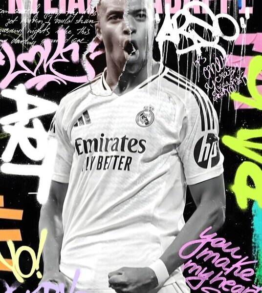 Kylian Mbappe — Real Madrid Street Art Poster
