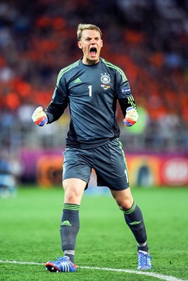 Manuel Neuer celebrates Germany goal EURO 2012