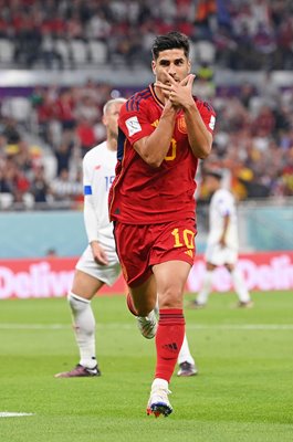 Marco Asensio Spain celebrates v Costa Rica World Cup Qatar 2022