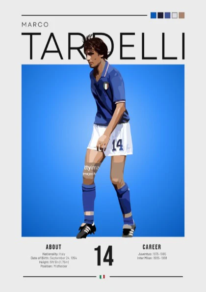 Marco Tardelli Poster - Italian Football Legend Print
