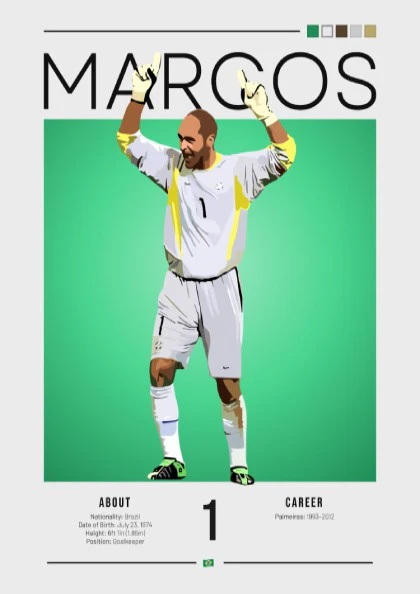 Marcos Brazil Football Player - Modern Art Print