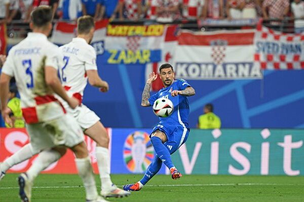 Mattia Zaccagni Italy scores v Croatia Group B Leipzig EURO 2024