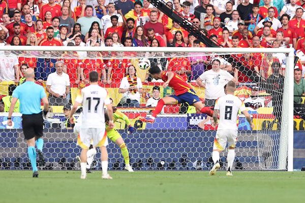 Mikel Merino Spain scores winner v Germany Quarter-Final Stuttgart EURO 2024