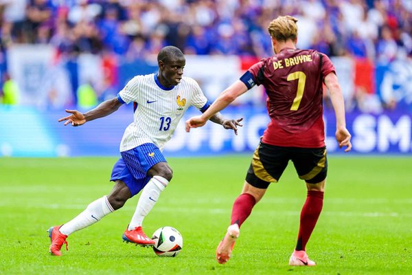N'Golo Kante France v Kevin De Bruyne Belgium Last 16 Dusseldorf EURO 2024