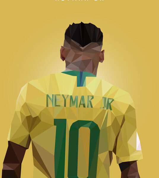 Neymar Jr — Brazil Low-Poly Poster