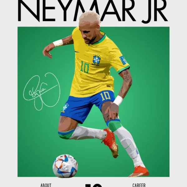 Neymar Jr Poster - Iconic Brazil Football Print