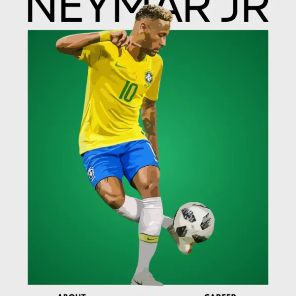 Neymar Jr Poster - Legendary Brazil Football Print