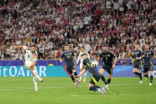 Niclas Fuellkrug Germany scores v Scotland Group A Munich EURO 2024