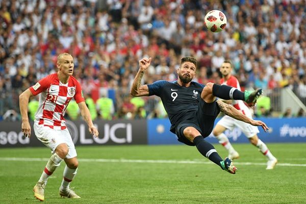 Olivier Giroud France v Croatia World Cup Final Moscow 2018