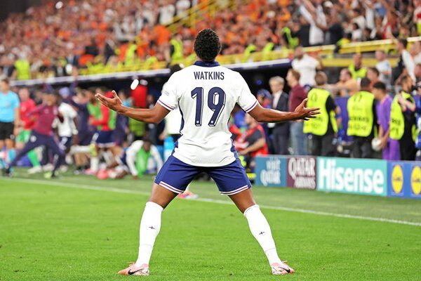 Ollie Watkins England hero celebrates win v Netherlands Semi-Final EURO 2024
