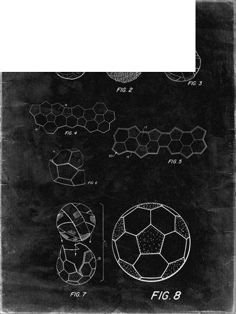 Soccer Ball Patent Print — Black Grunge