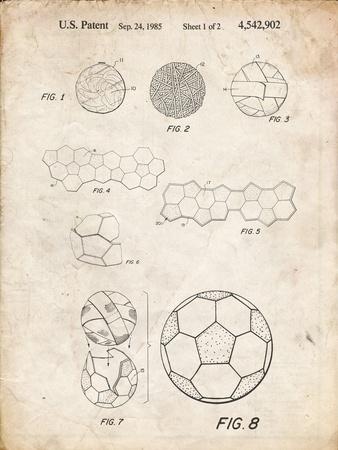 Soccer Ball Patent Print — Vintage Parchment