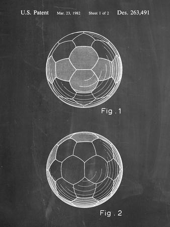 Leather Soccer Ball Patent Print — Chalkboard