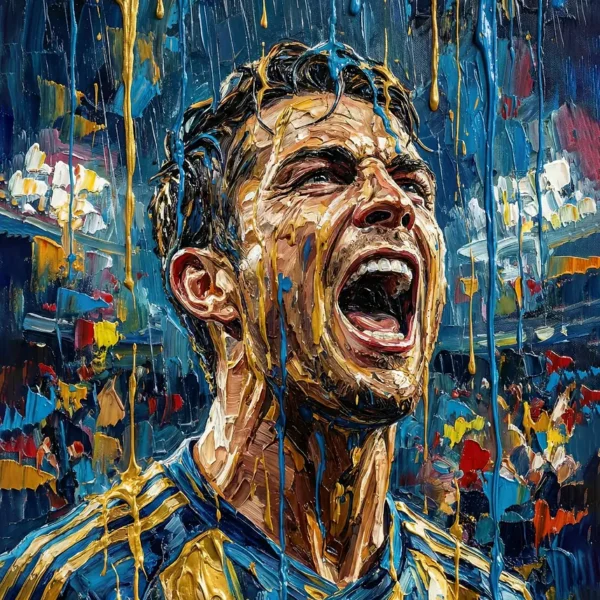 Passionate Soccer Player Painting