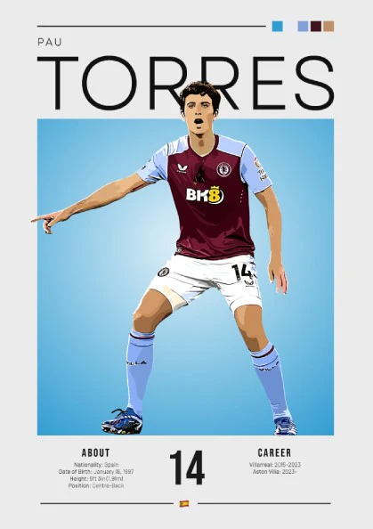 Pau Torres Football Poster - Sports Art, Wall Decor