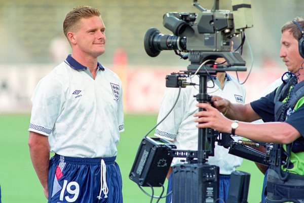 Paul Gascoigne funny face for TV 1990