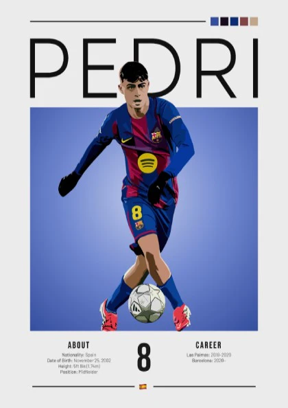 Pedri Artwork - Barcelona Poster Illustration