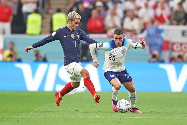Phil Foden England v Antoine Griezmann France Quarter Final World Cup 2022