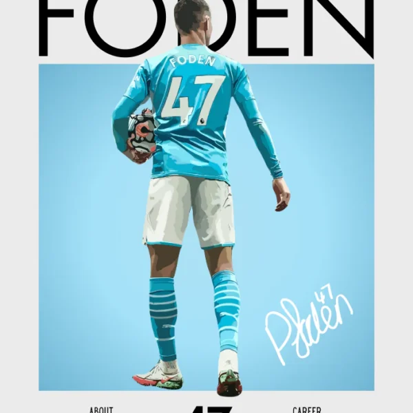 Phil Foden Football Print - Man City Midfield Maestro