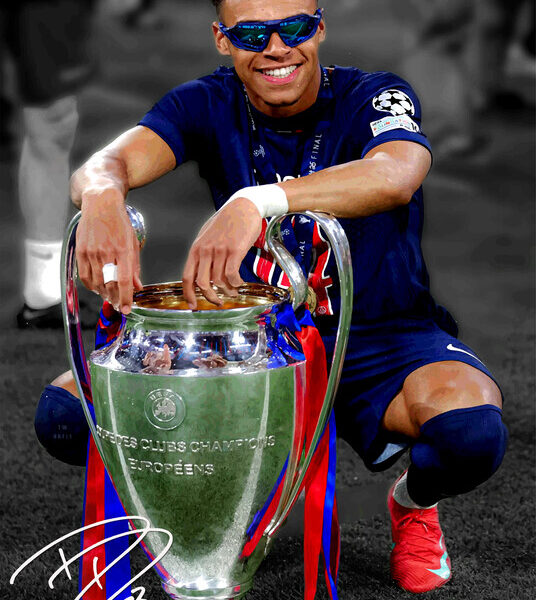 Desire Doue — PSG Champions League Poster