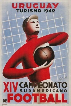 Uruguay 1942 — Campeonato Sudamericano Vintage Poster